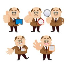 Set of man characters in different poses N12
