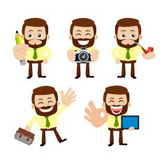 Set of man characters in different poses N14