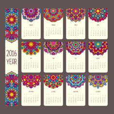 Calendar 2016 with mandalas N2
