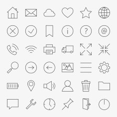 Line Web and User Interface Design Icons Big Set