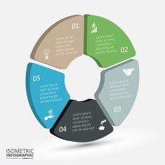 Vector isometric circle element for infographic N4
