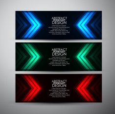 Abstract arrow pattern Vector banners set background N2