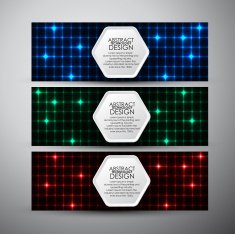 Abstract geometric shining pattern Vector banners set background N2
