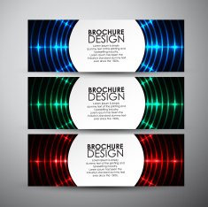 Abstract circle shining pattern Vector banners set background