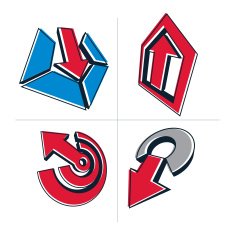 Set of 3d abstract symbols arrows Business growth concept