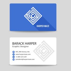 Corporate vector business card with labyrinth symbol
