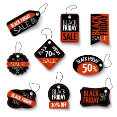 Vector black friday sales tag and banners vector set