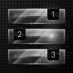 Glass vector banners set