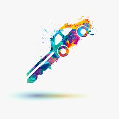 Car key rainbow splash icon