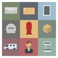 post and mailing icon set
