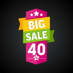 Big sale 40 percent badge Vector illustration