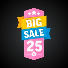 Big sale 25 percent badge Vector illustration