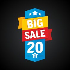 Big sale 20 percent badge Vector illustration