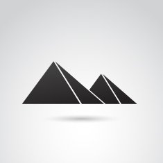 Pyramid icon isolated on white background