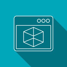 Vector icon of 3d program window