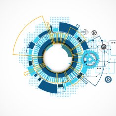Abstract technological background with various ele N7