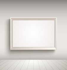 Empty advertising board on the wall template