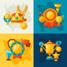 Sport or business backgrounds with award icons