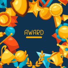 Sport or business background with award icons