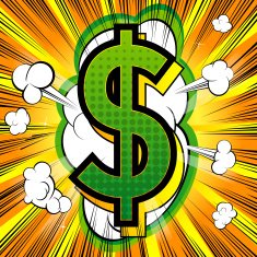 Dollar comic book style symbol