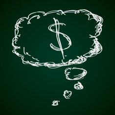 Simple doodle of a money thought N2
