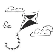 Simple doodle of a kite