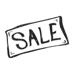 Simple doodle of a sale sign