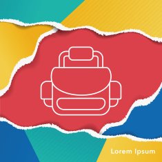 camera bag line icon