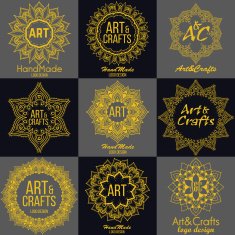 Oriental high quality logo templates set Vector ethnic ornamental design N3