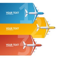 Airplane Travel Concept Option Banner Vector