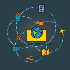 Abstract transportation scheme Flat design concept