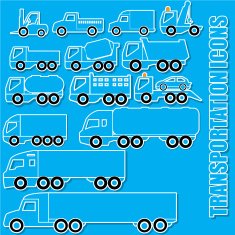 white striped truck icons