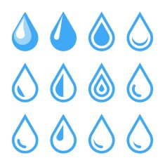 Water Drop Emblem Logo Template Icon Set Vector