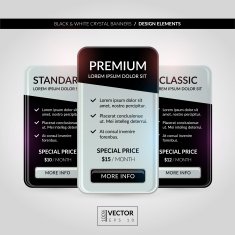 Luxury black & white crystal banners