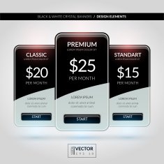 Luxury black & white crystal banners N2