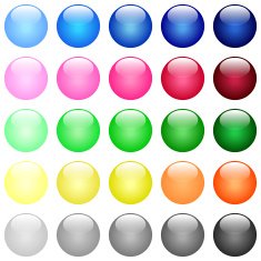 Glossy color buttons
