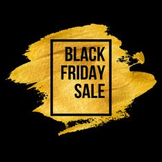 Black Friday Designs on gold blob Vector illustration