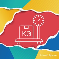 logistics freight weight line icon N2