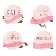 Light pink banner with ribbon