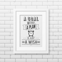 Quote typographical Background in realistic square white frame on the N3