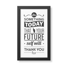 Quote typographical Background in the realistic square black frame N9