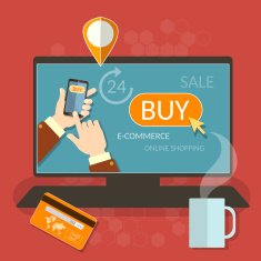 OInline shopping internet shop elements vector