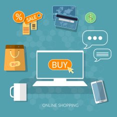 Internet shopping buy now concept online store e-commerce set
