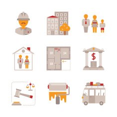 Set of vector real estate icons and concepts
