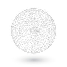 Vector Connection Spirograph Wired Ball Isolated on White Backgr