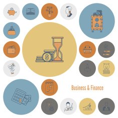 business and finance icon set N6