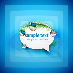 Modern abstract speech bubble with Christmas decoration N2