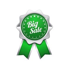 Big Sale Green Vector Icon Design