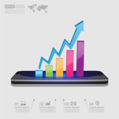 smartphone with business graph vector N4