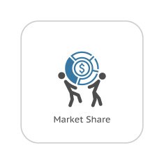 Market Share Icon Business Concept Flat Design
